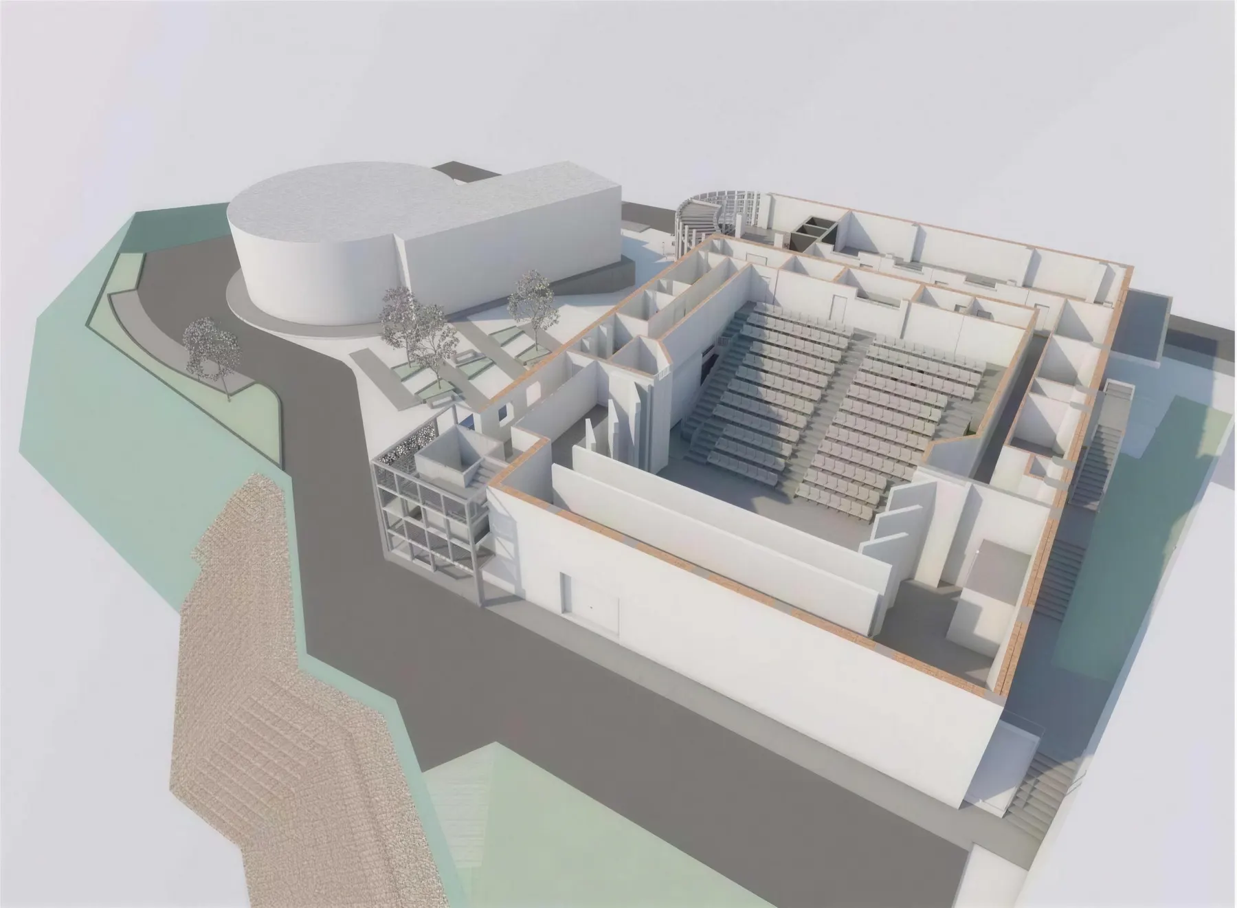 Rendering del progetto dell'Istituto Carlo Levi a Genzano