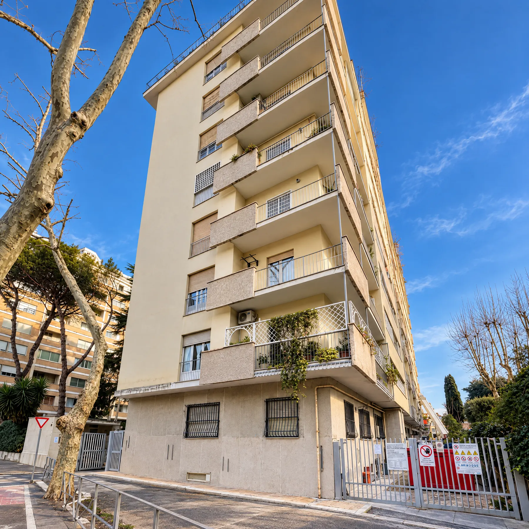 Il condominio di Viale Tiziano durante i lavori